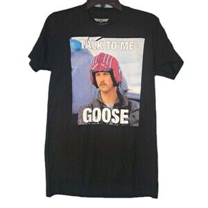 Top Gun Paramount Talk To Me Goose Graphic T Shirt Black Mens Small Movie Tee